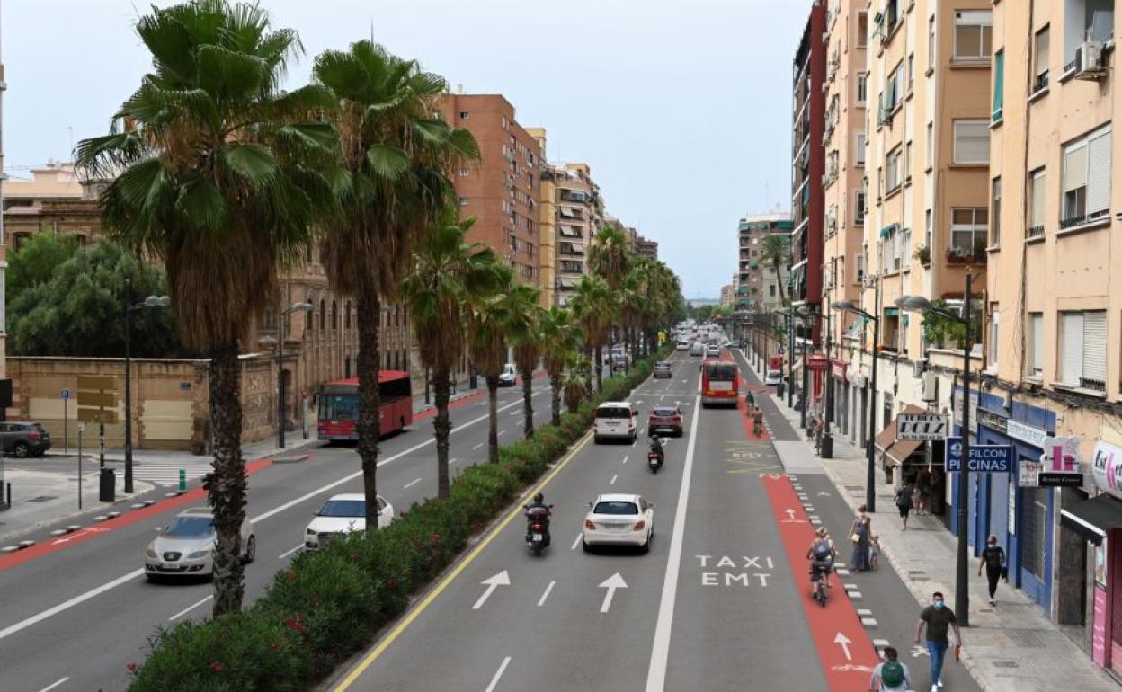 Recreación de la avenida Pérez Galdós tras la primera fase de las obras.