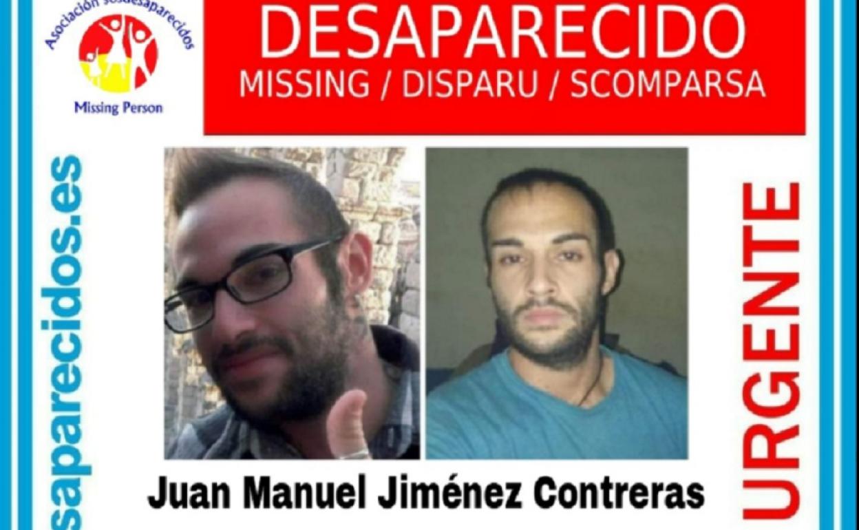 Cartel de búsqueda de Juan Manuel por parte de SOS Desaparecidos.