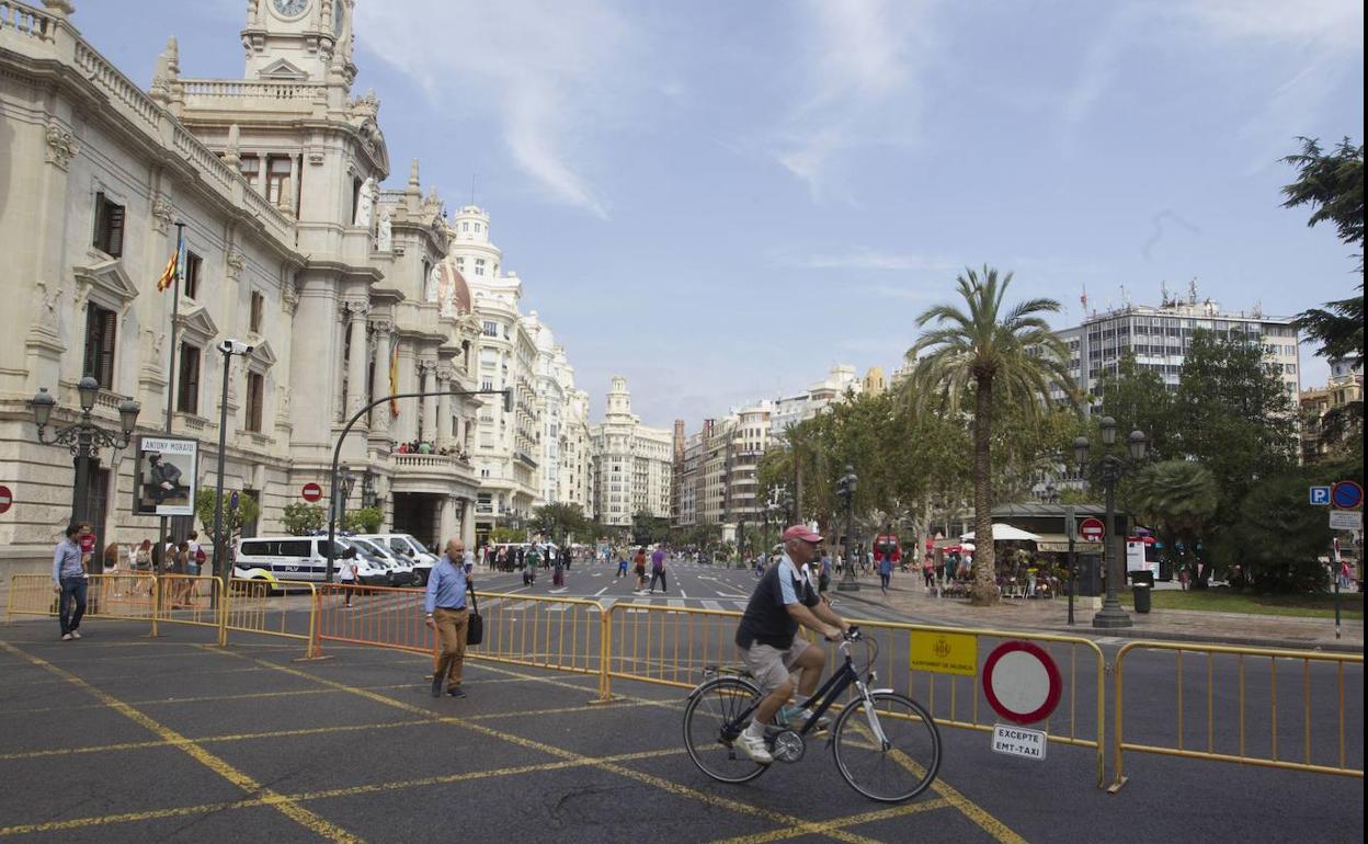 Dia sin coches en el centro de la ciudad, en una imagen de archivo. 