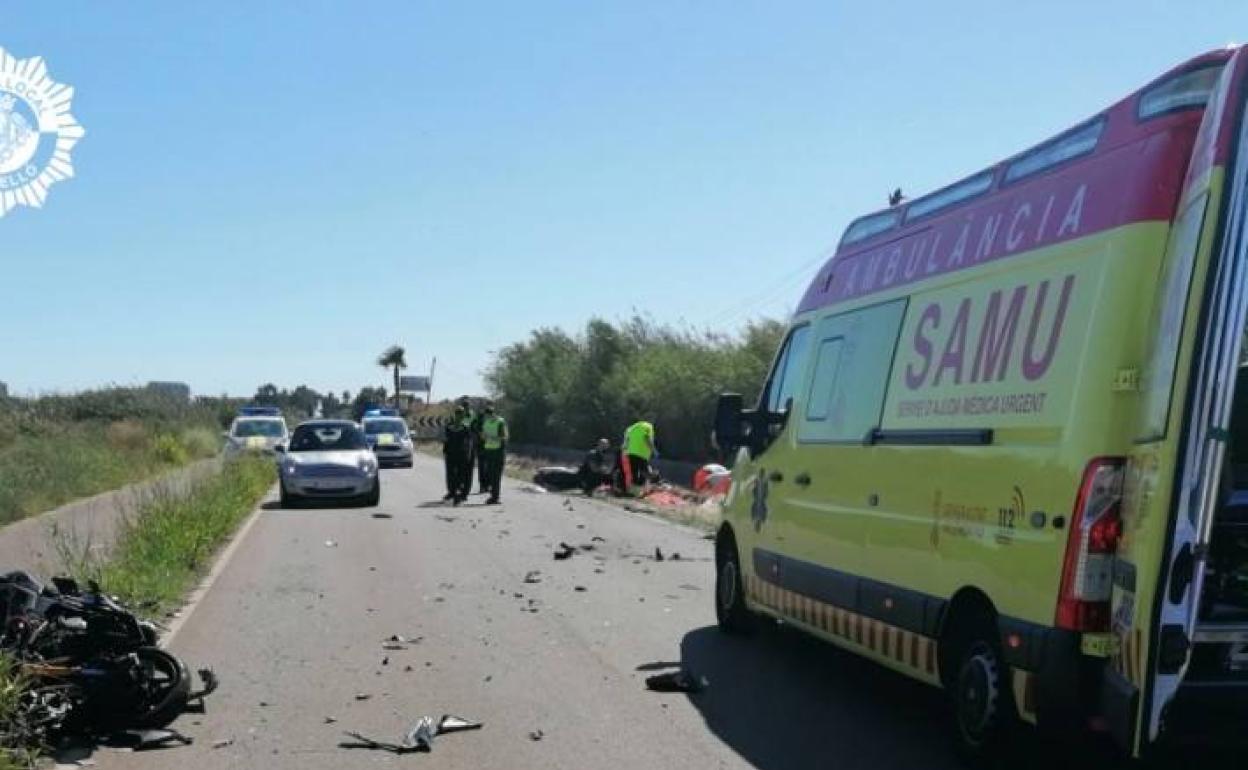 Dos motoristas fallecen en Benicàssim tras un choque frontal