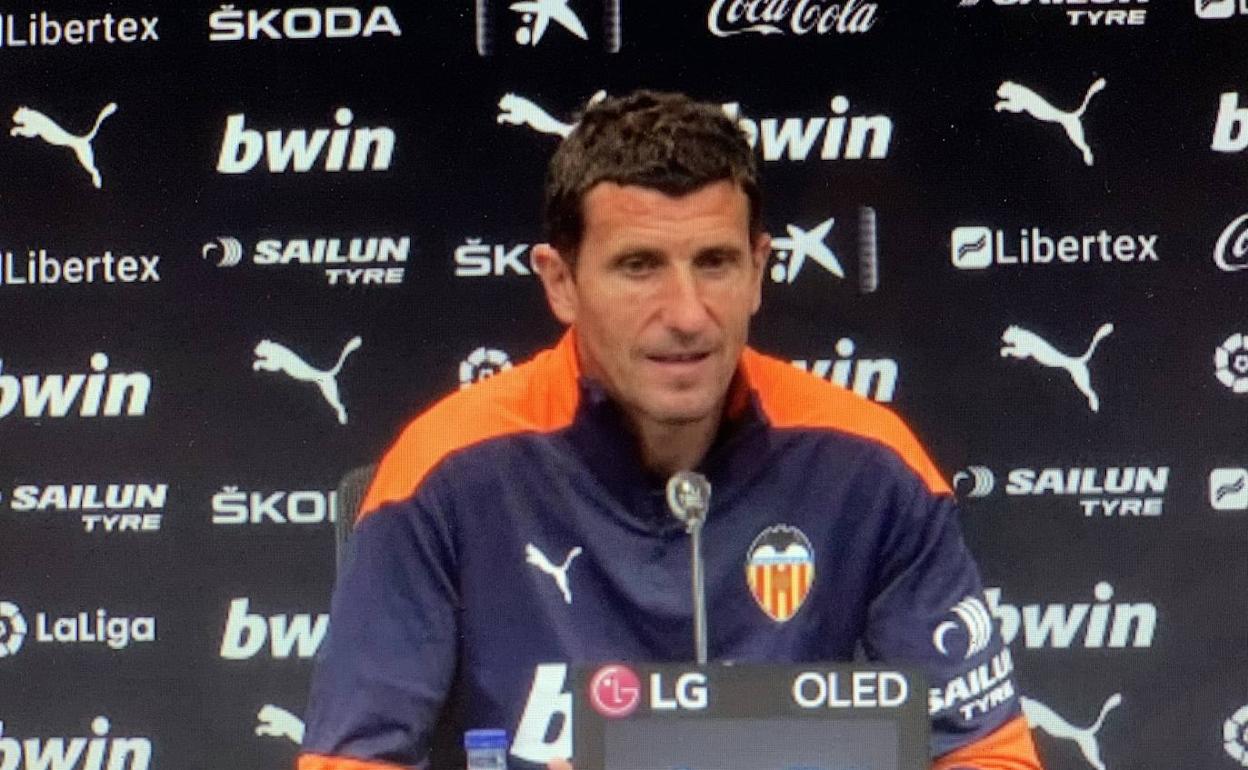 Javi Gracia, en la rueda de prensa previa al partido frente al Huesca. 