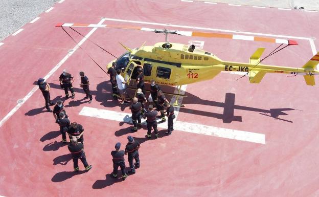 Helicóptero del Consorcio Provincial de Bomberos. 