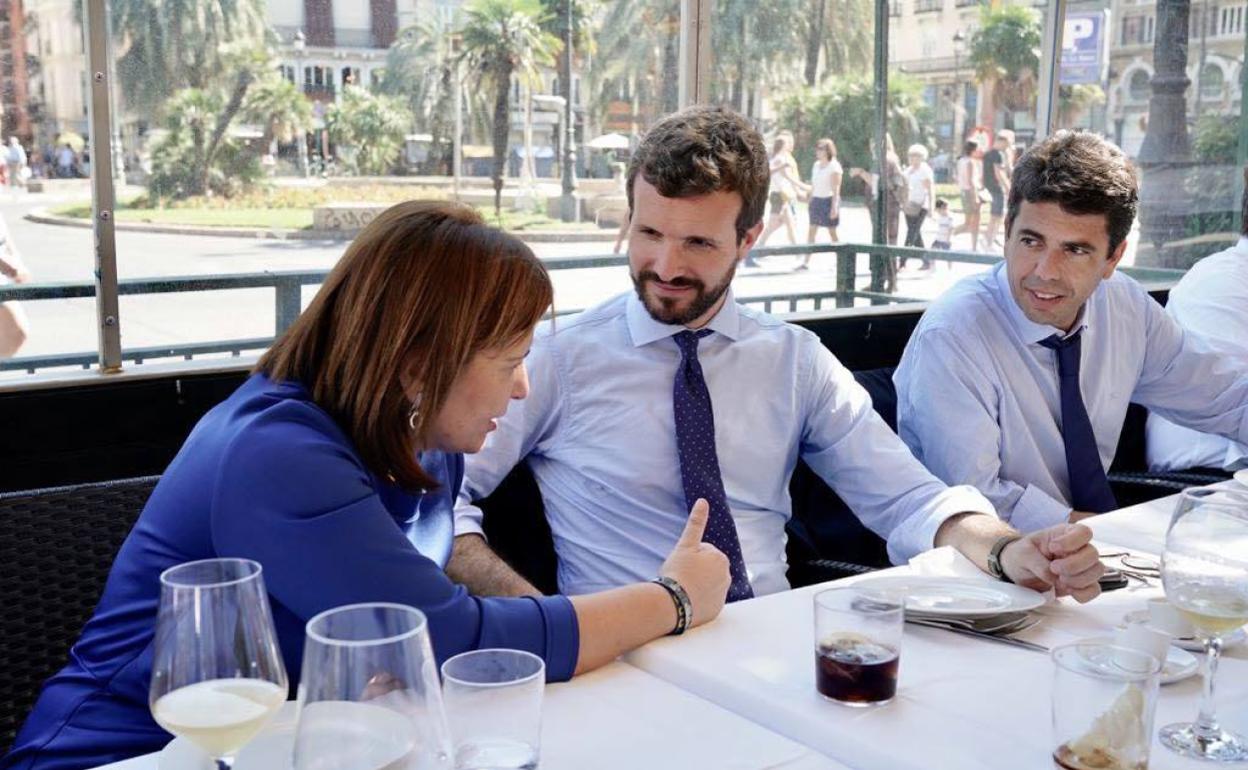 Bonig, Casado y Mazón en Valencia.