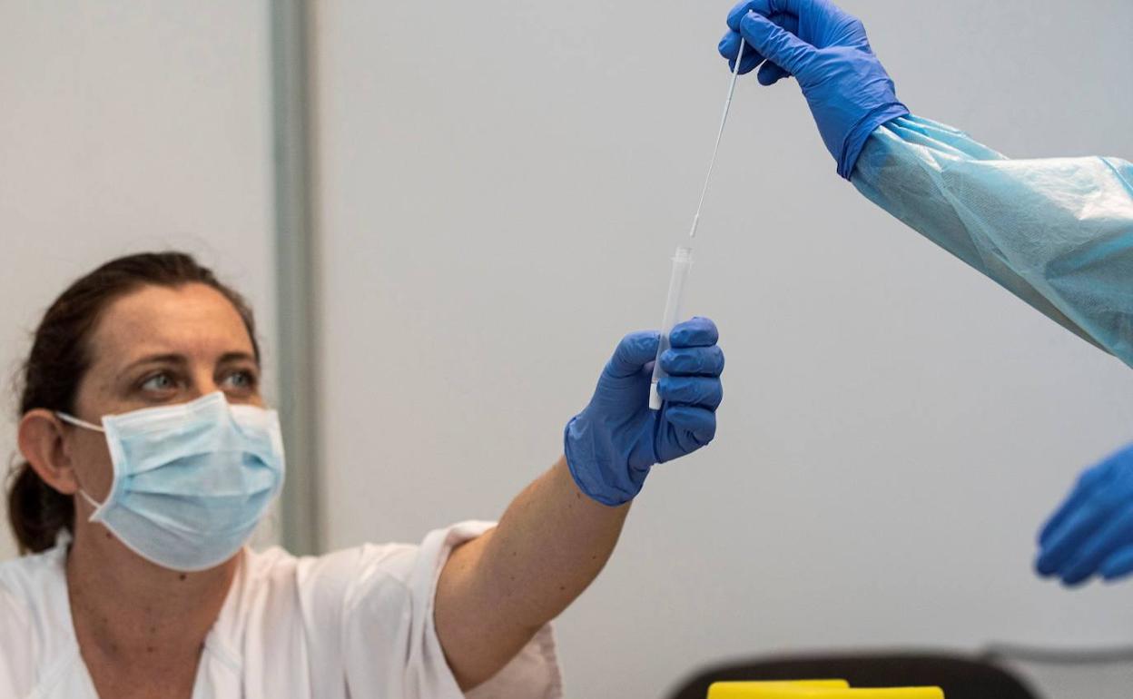 Los sanitarios recogen las muestras de pacientes para detectar posibles casos de Covid-19.