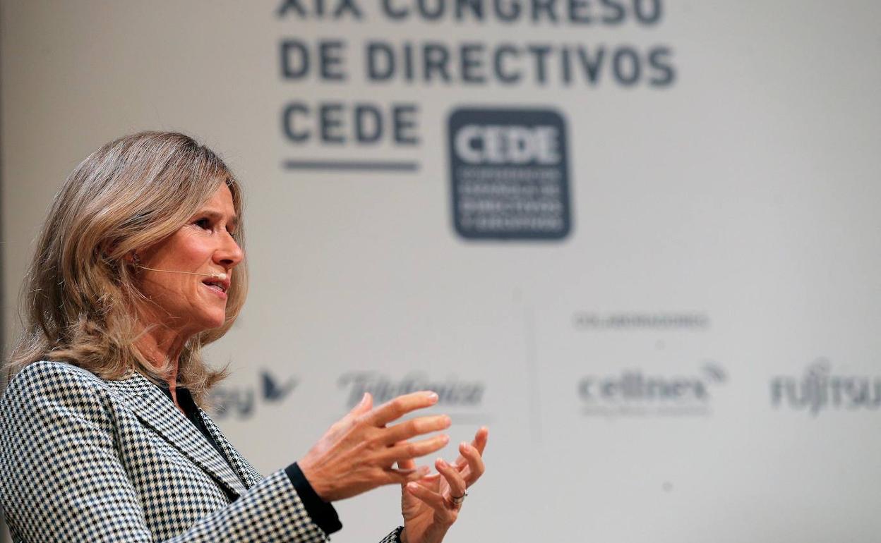 La presidenta de la Fundación Cotec, Gristina Garmendia, durante su intervención.