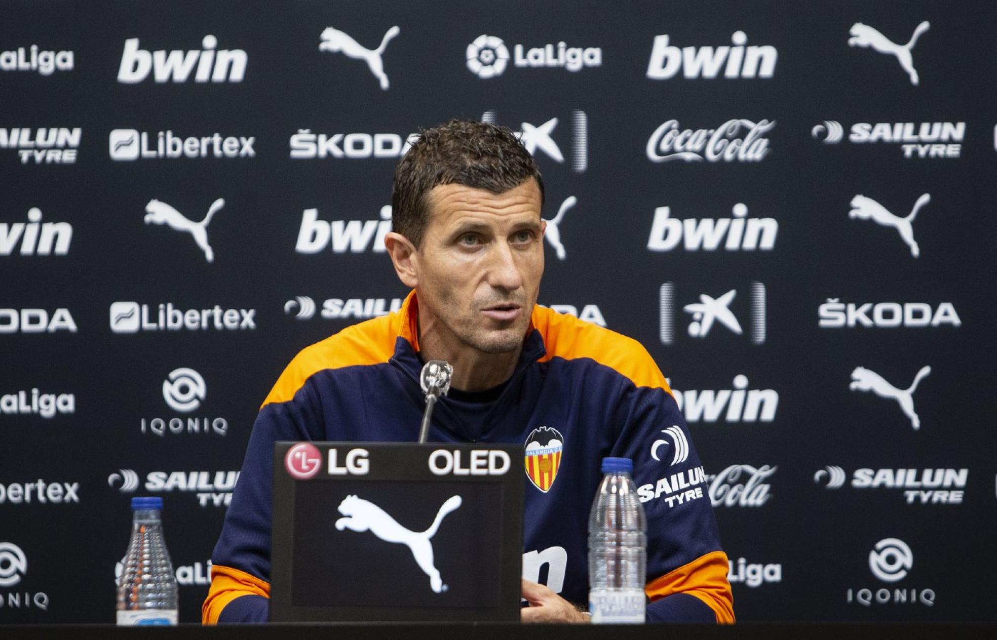 p
Cauto.
Javi Gracia,  por ahora el  único portavoz valencianista, se mostró prudente ayer. vcf