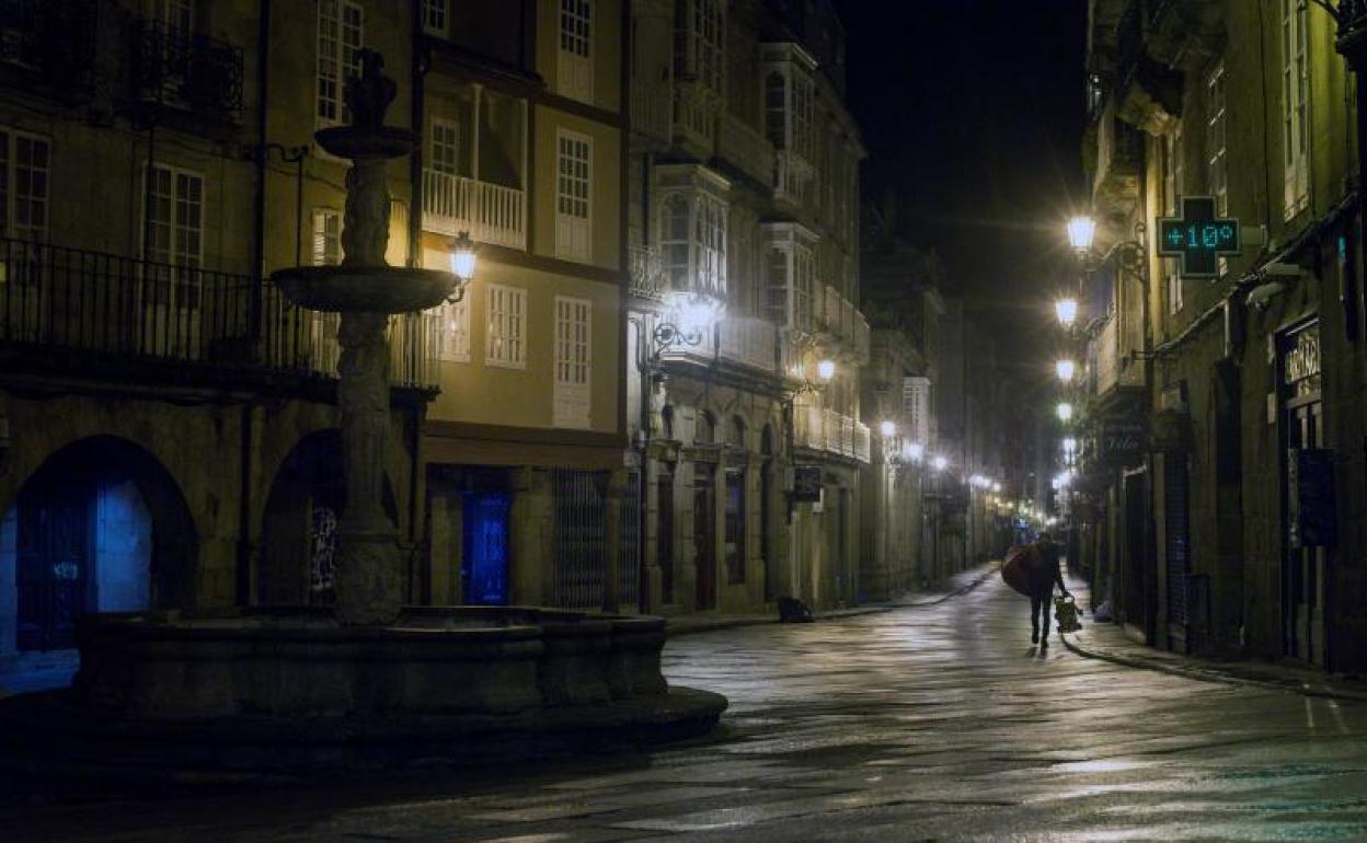 Calles vacías en Ourense. 