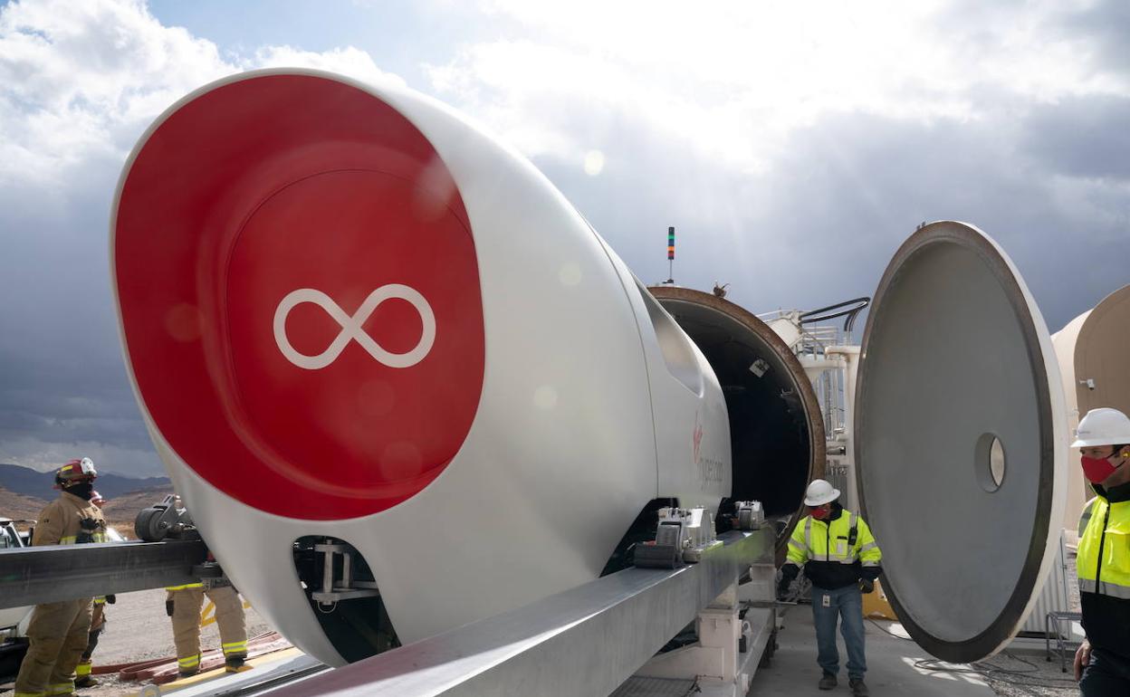 Así es el tren ultrarrápido de Virgin Hyperloop. 