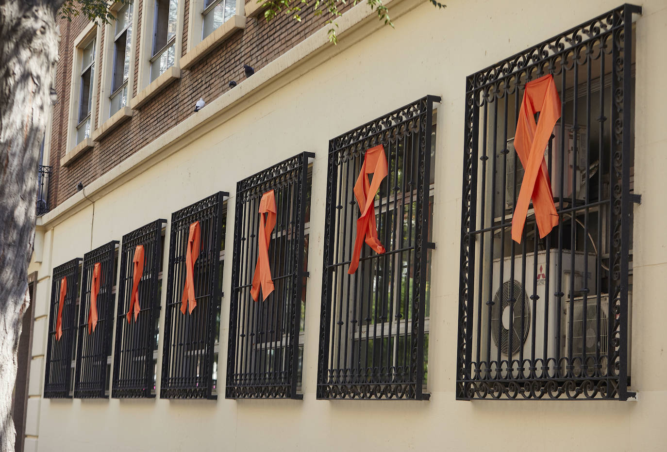 Los colegios concertados y privados de Valencia han protagonizado una marea naranja para mostrar su rechazo a la ley Celaá. Para ello, han colgado esta mañana lazos naranjas en fachadas, ventanales, clases y zonas comunes de las instalaciones para visibilizar su oposición a una reforma educativa que implicará una pérdida de peso para la enseñanza de iniciativa social sostenida con fondos públicos. 