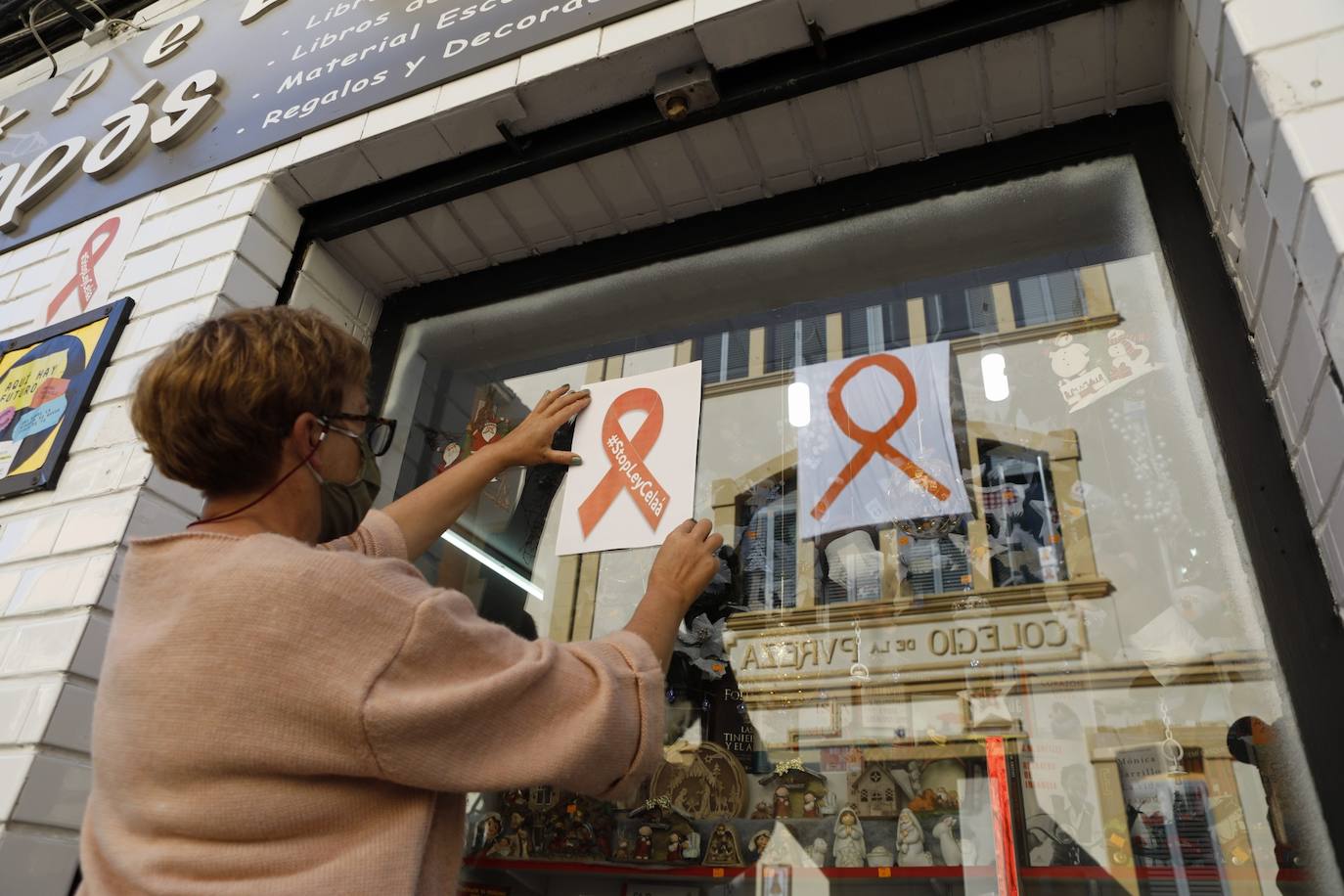 Los colegios concertados y privados de Valencia han protagonizado una marea naranja para mostrar su rechazo a la ley Celaá. Para ello, han colgado esta mañana lazos naranjas en fachadas, ventanales, clases y zonas comunes de las instalaciones para visibilizar su oposición a una reforma educativa que implicará una pérdida de peso para la enseñanza de iniciativa social sostenida con fondos públicos. 