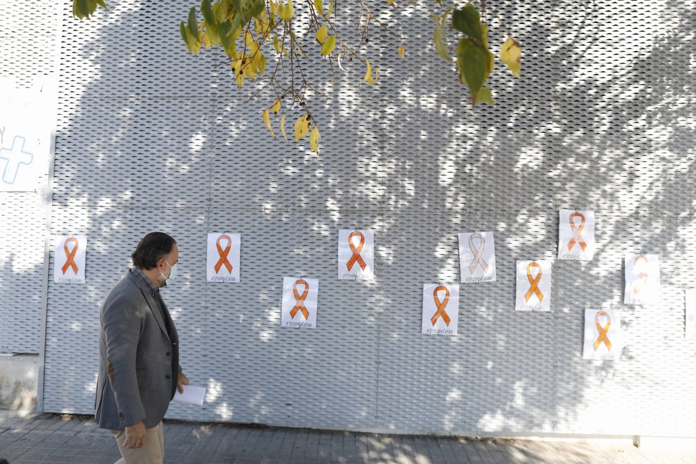 Los colegios concertados y privados de Valencia han protagonizado una marea naranja para mostrar su rechazo a la ley Celaá. Para ello, han colgado esta mañana lazos naranjas en fachadas, ventanales, clases y zonas comunes de las instalaciones para visibilizar su oposición a una reforma educativa que implicará una pérdida de peso para la enseñanza de iniciativa social sostenida con fondos públicos. 