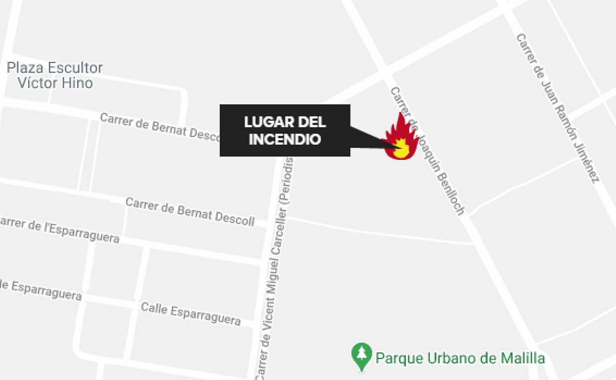 Incendio de una vivienda en Valencia. 