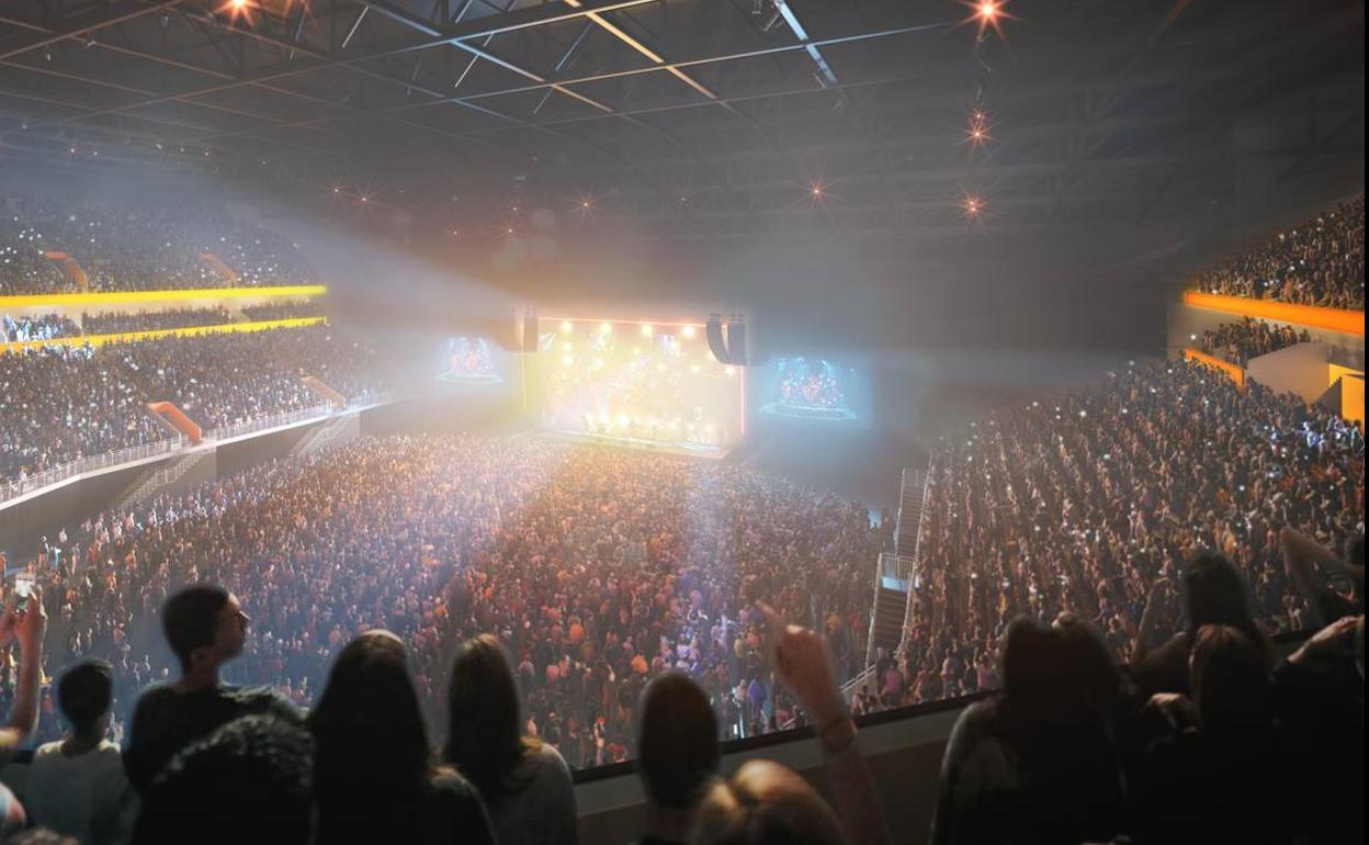 Imagen de cómo serán los conciertos en el Pabellón Casal España Arena de Valencia. 