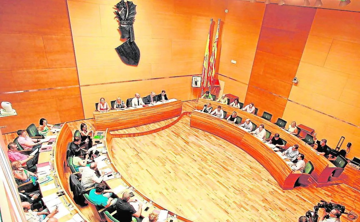 Vista panorámica del pleno de la Diputación de Valencia. 