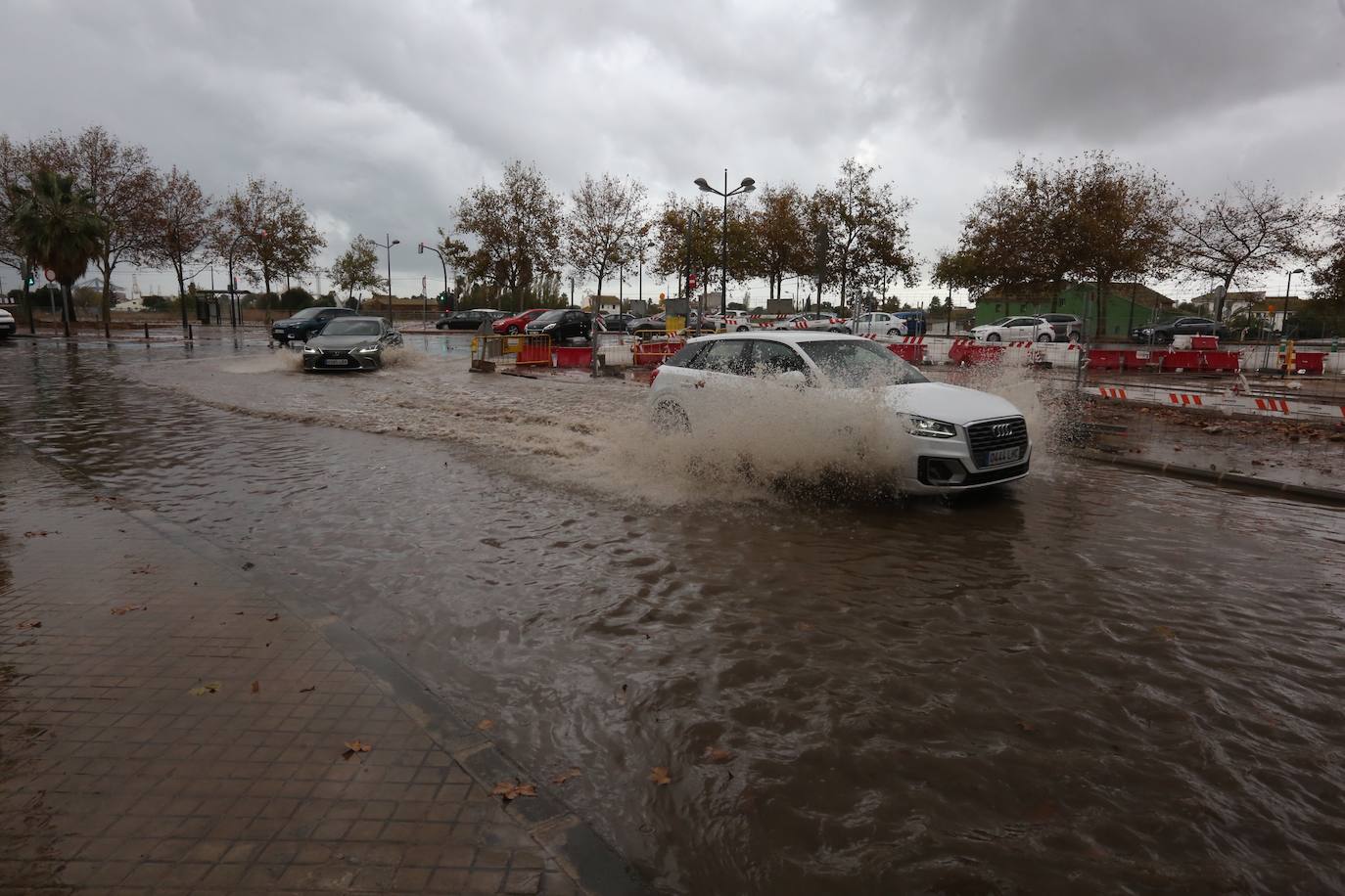 Fuerte tromba de agua en la ciudad de Valencia.