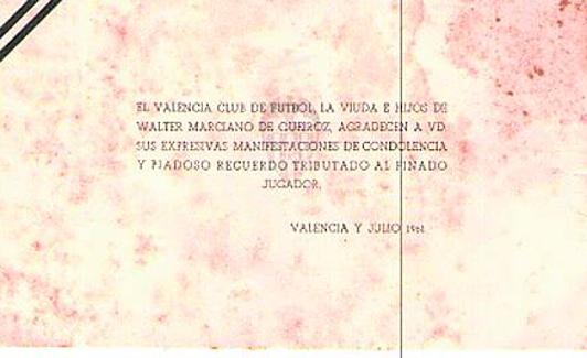 Reconocimiento. El Valencia envió una carta a Joel, que ya se había desvinculado del club, agradeciéndole sus palabras de condolencia por Walter. El precio en el que se paró la subasta en Brasil no está disponible.