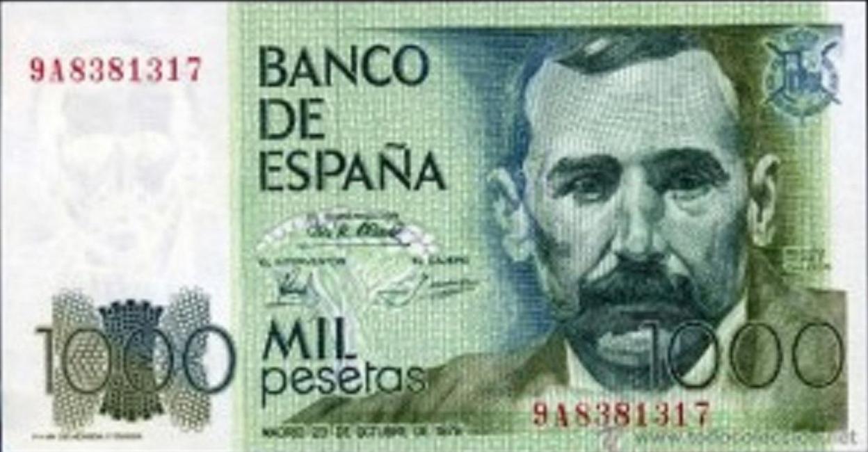 Dos rostros para  los billetes de  1.000 pesetas