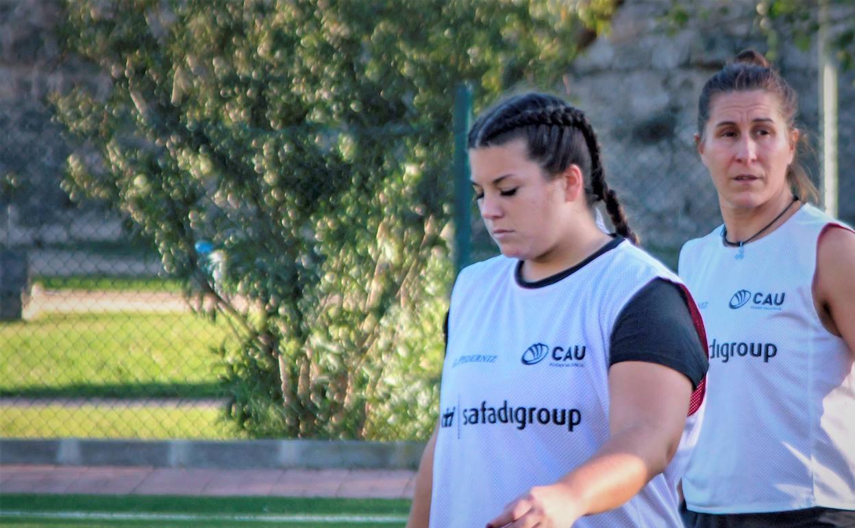 Zaira y Silvina, en el último entrenamiento antes de la fase de ascenso disputada este fin de semana. 