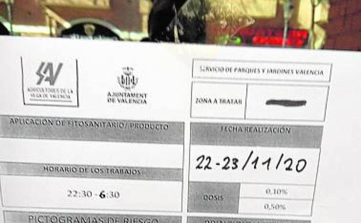 Valencia fumiga las calles con 'dimetoato', no apto en el campo