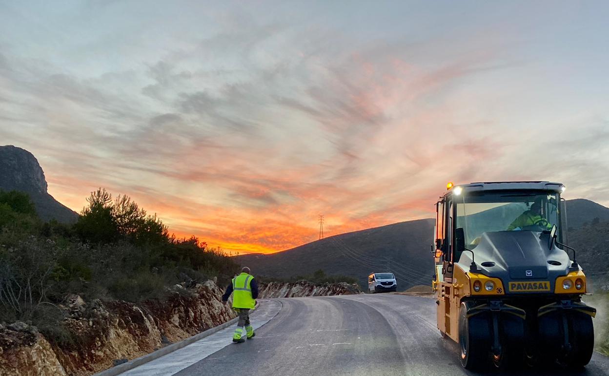 Obras en la carretera. 