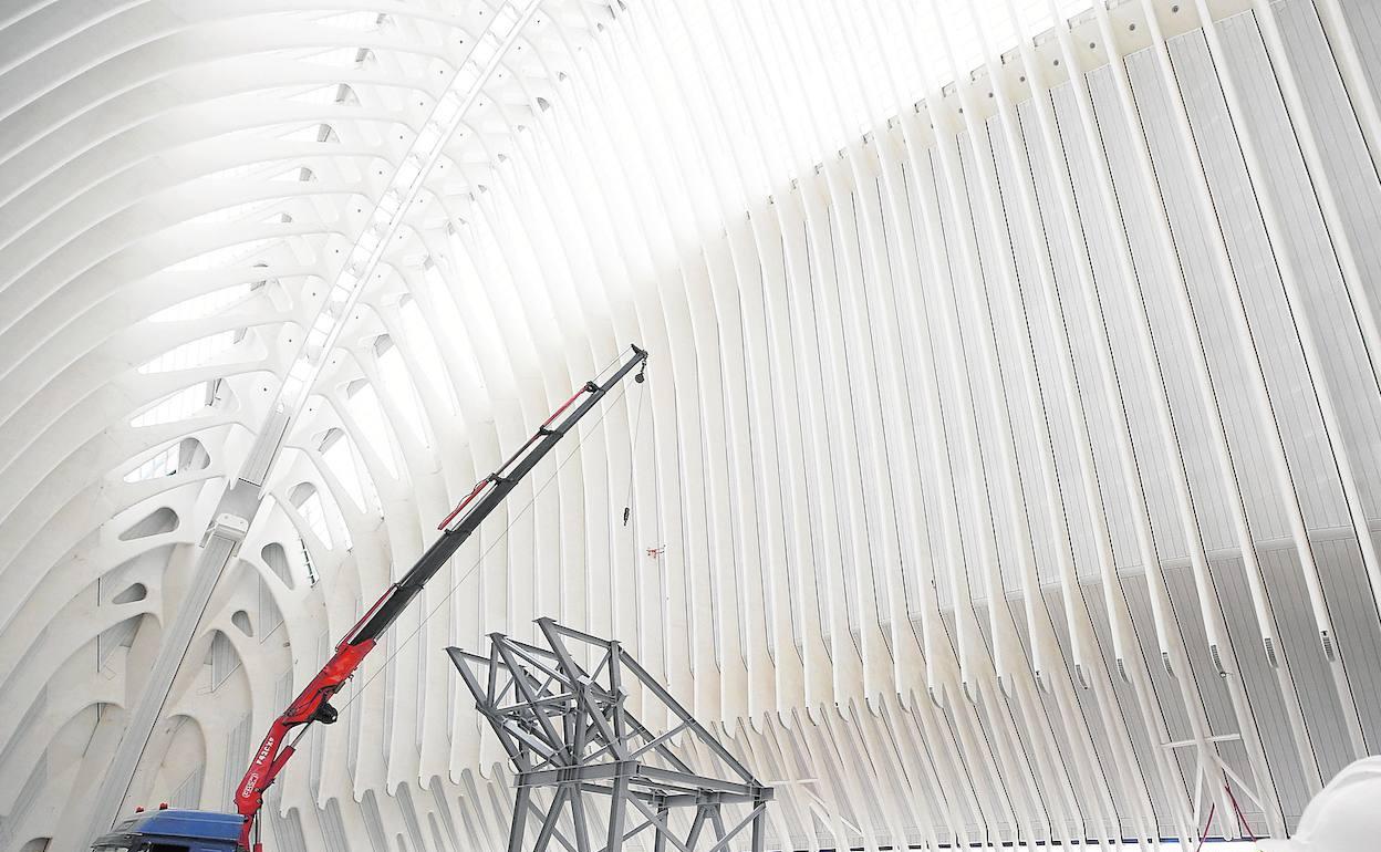 El Ágora en obras para convertirse en el Caixaforum. 