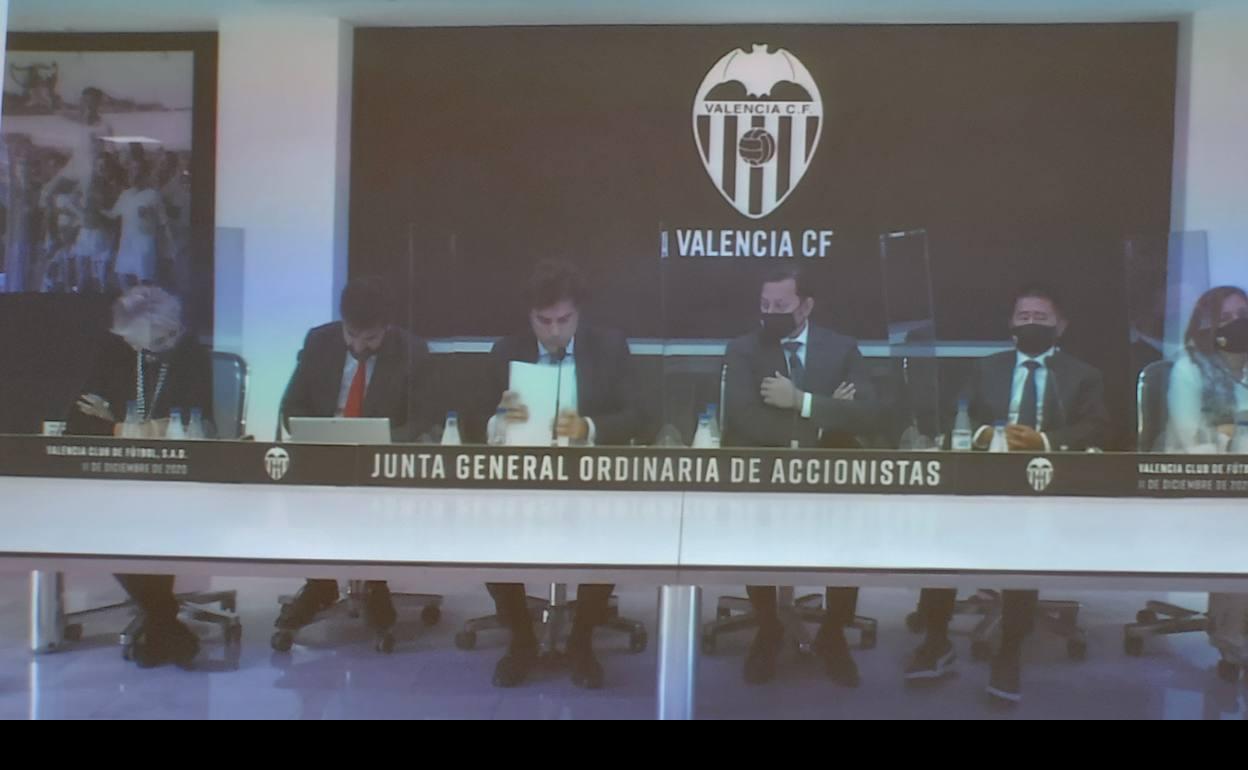 Un momento de la Junta de Accionistas del Valencia.