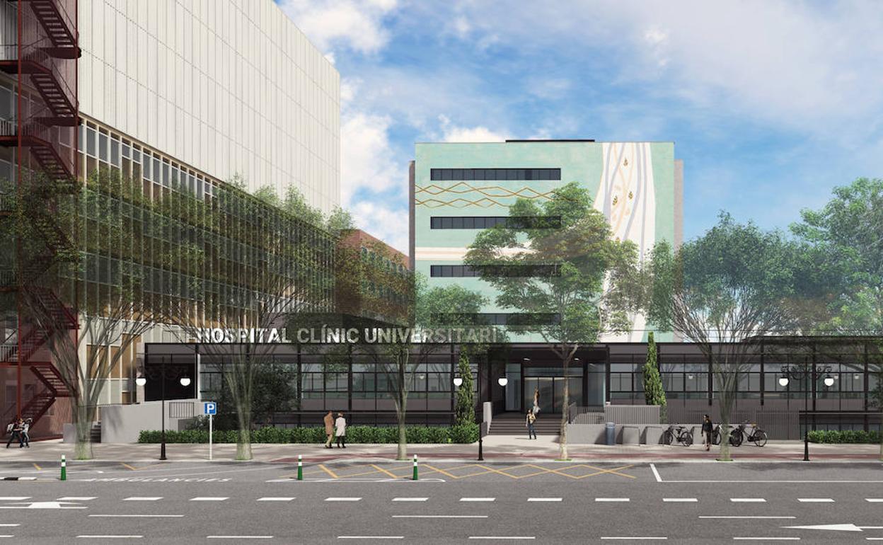 Figuración de la ampliación del Hospital Clínico de Valencia. 