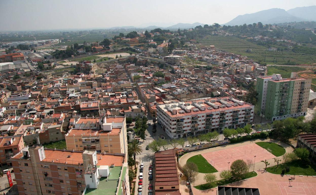 Vista aérea de Alzira. 