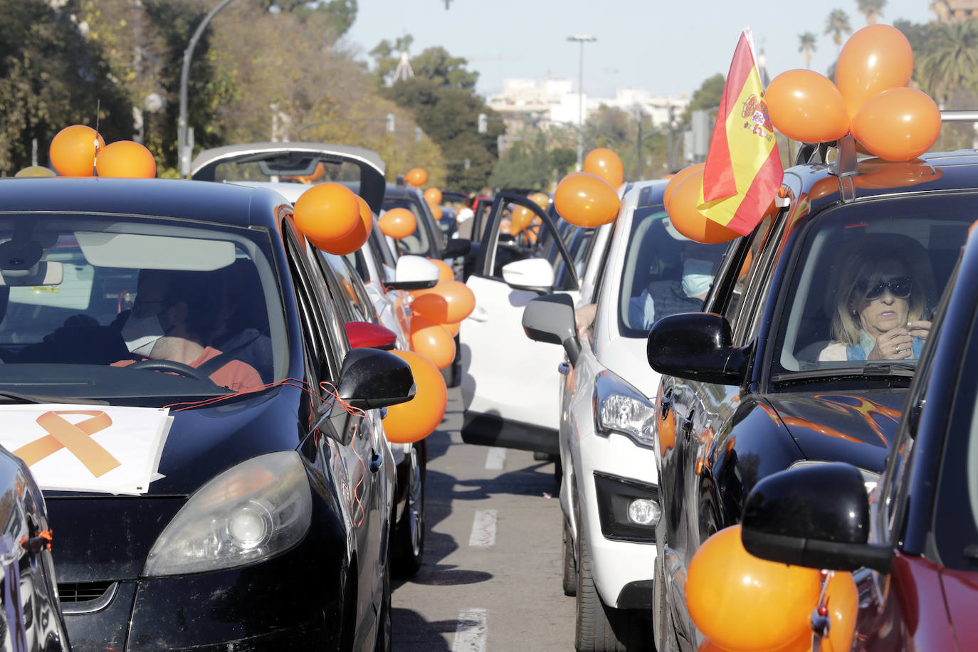 La manifestación en coche contra la Lomloe recorre algunas de las principales vías de Valencia. La protesta, impulsada a nivel nacional por la plataforma 'Concertados', reúne a los detractores de la Ley Celaá en un recorrido iniciado en el paseo de la Alameda y que atraviesa las Grandes Vías, el paseo de la Pechina, las calles Blanquerías, Conde de Trenor, Pintor López y Paseo Ciudadela y el puente de las Flores