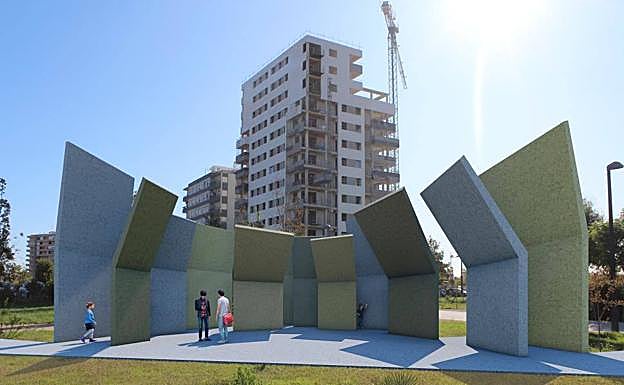 Pérgolas en el barrio de Malilla. 