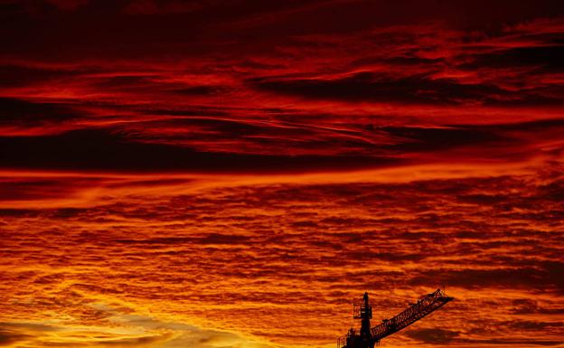 El cielo, este domingo, sobre Valencia. 