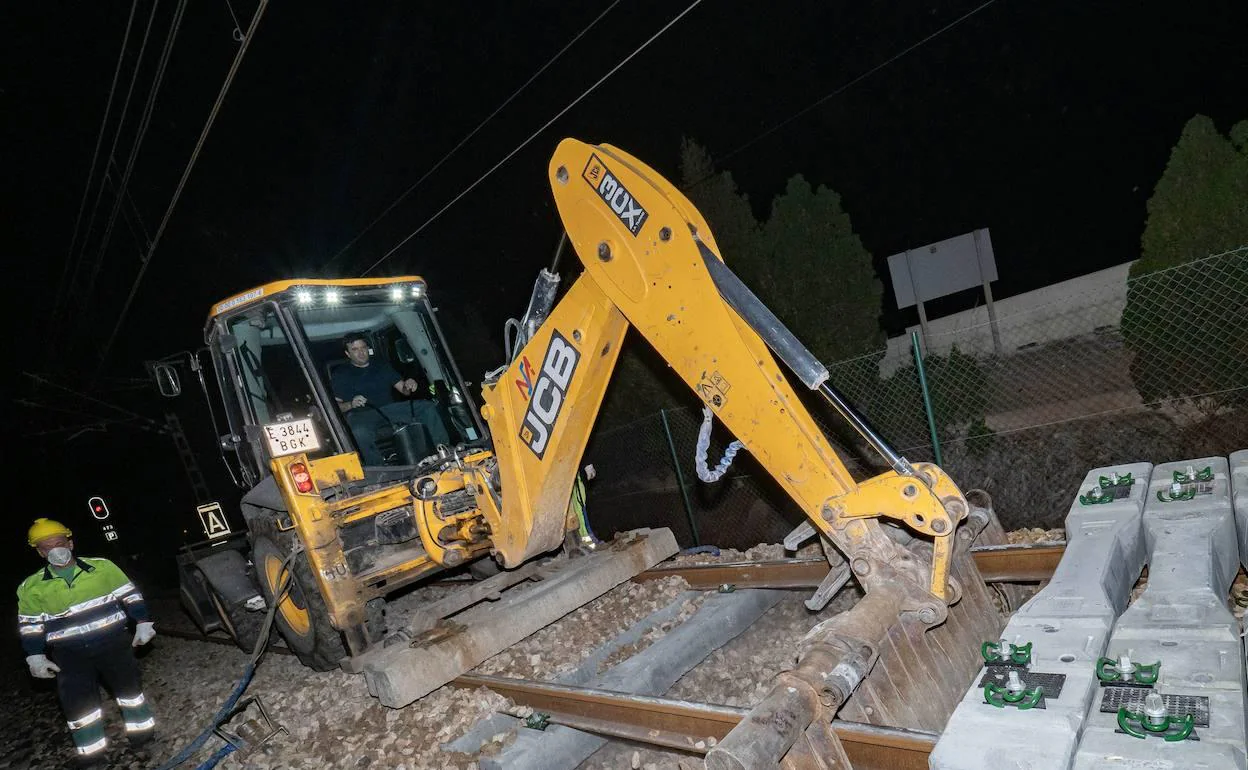 Trabajos del tercer carril en Castellón. 