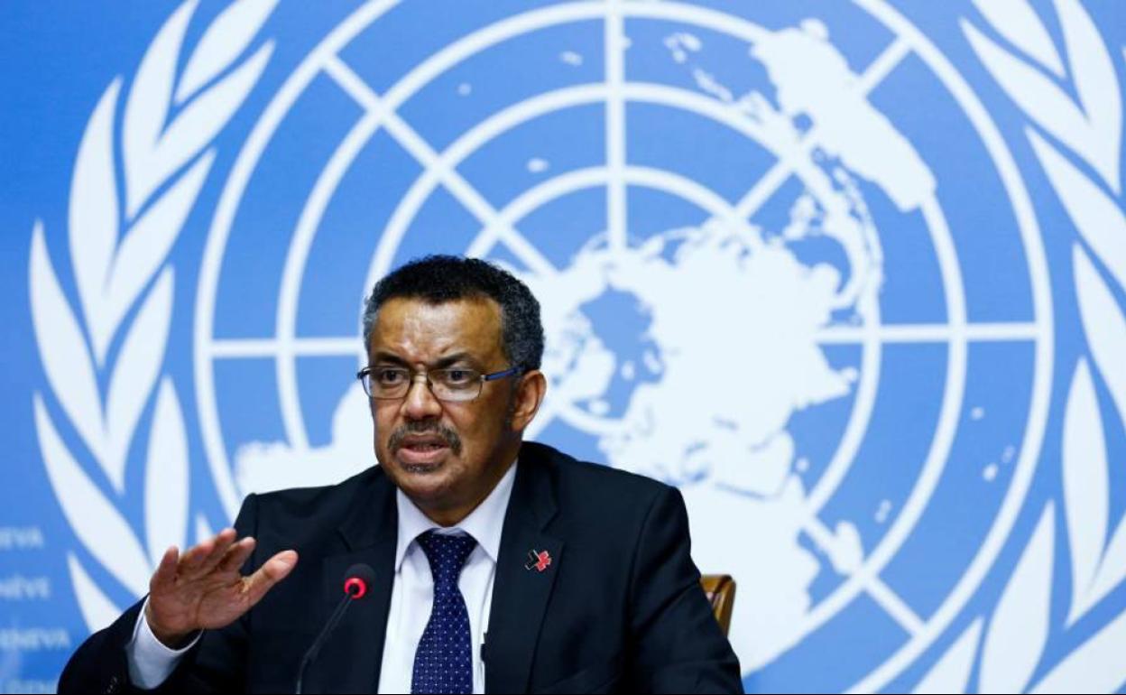 El director general de la OMS, Tedros Ghebreyesus, durante una comparecencia por la covid-19. 