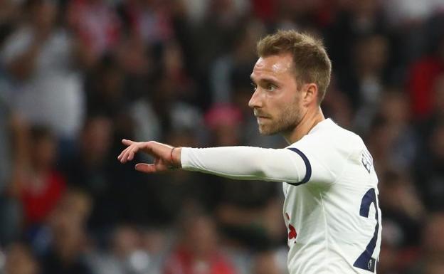 Christian Eriksen, durante un partido con el Tottenham.