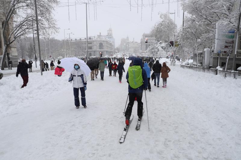 Nieve en pleno centro de Madrid