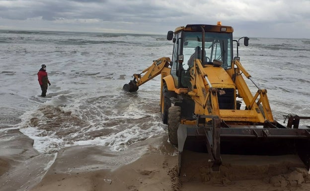 La borrasca 'Filomena' engulle playas en Cullera, Tavernes, Dénia, Xàbia y El Perelló