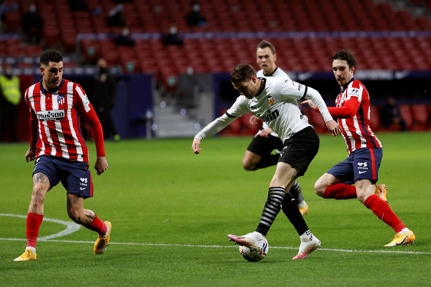 Partido bronco en el Wanda Metropolitano.