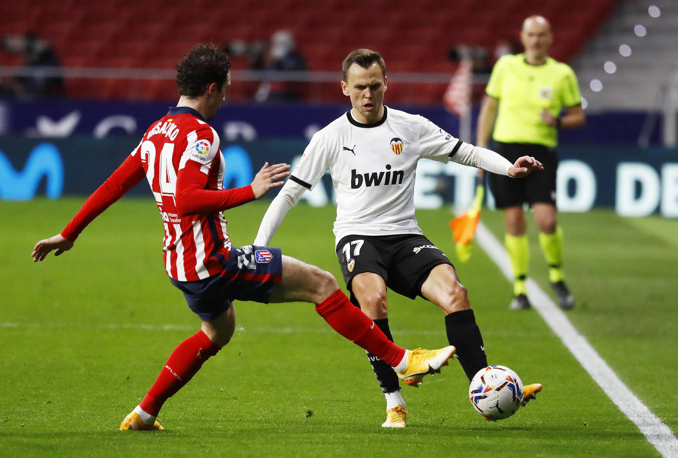 Partido bronco en el Wanda Metropolitano.