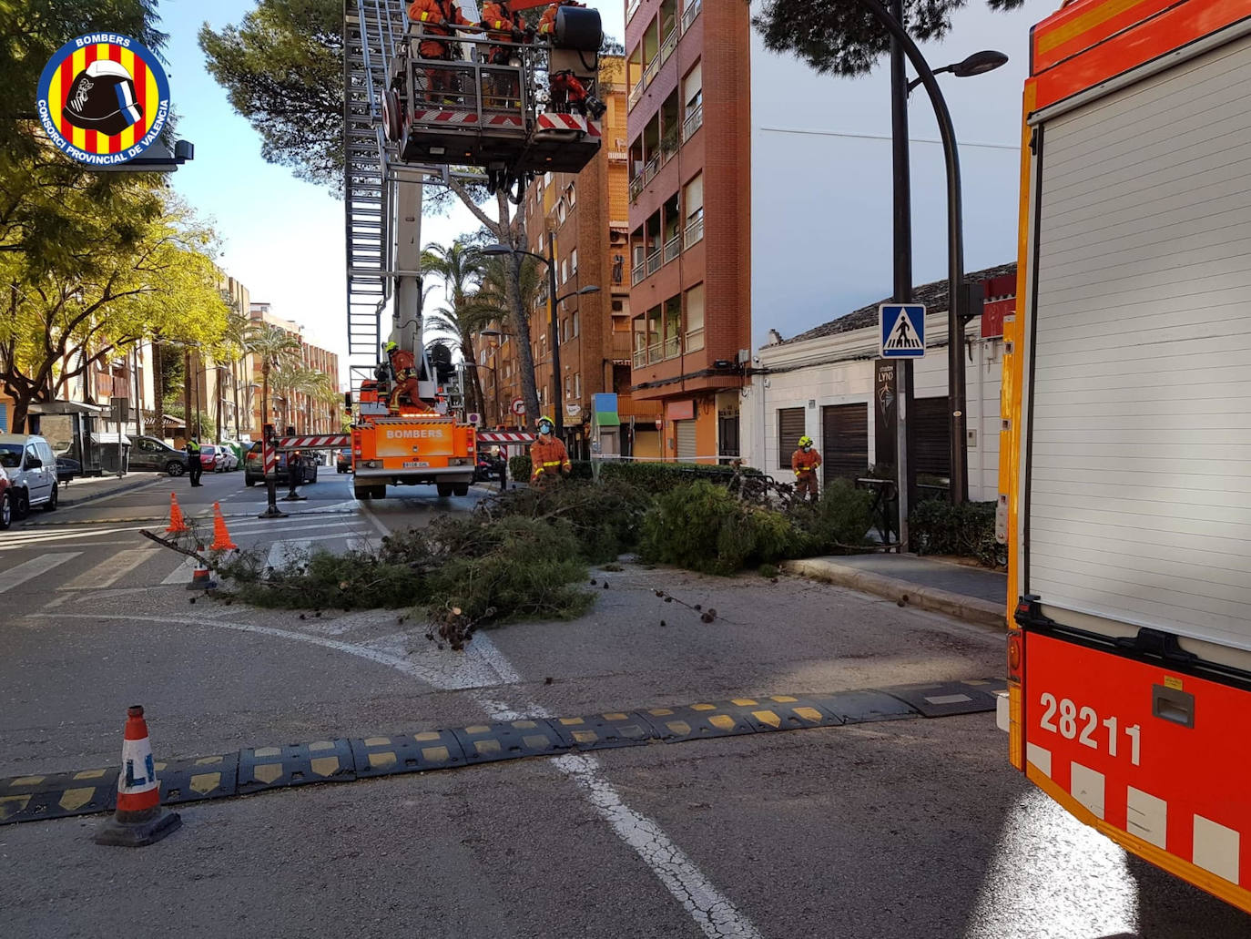 La borrasca deja rachas de hasta 100 km/h en el interior de la provincia de Valencia.