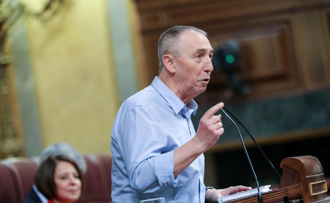 El diputado de Compromís, Joan Baldoví, en la tribuna del Congreso. 