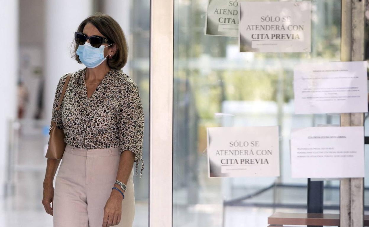 Celia Zafra, en una comparecencia en la Ciudad de la Justicia en octubre. 