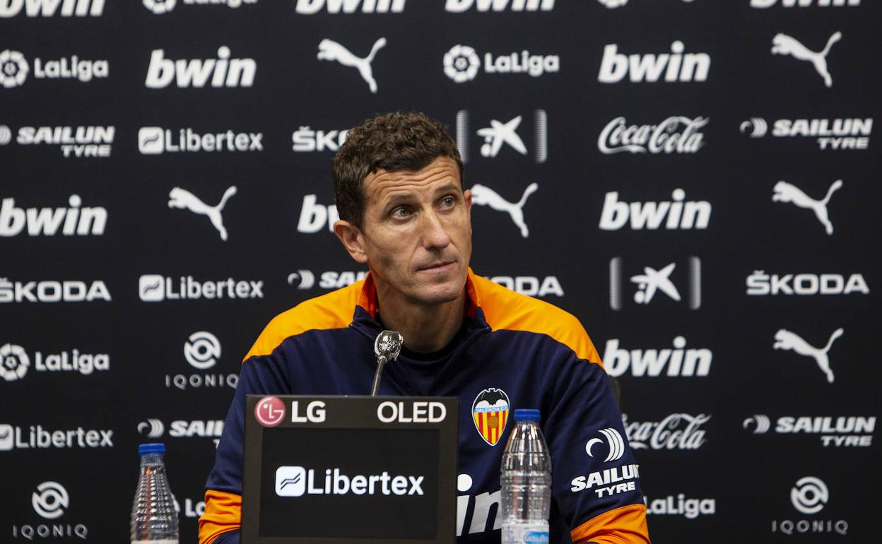 Javi Gracia, durante una rueda de prensa.