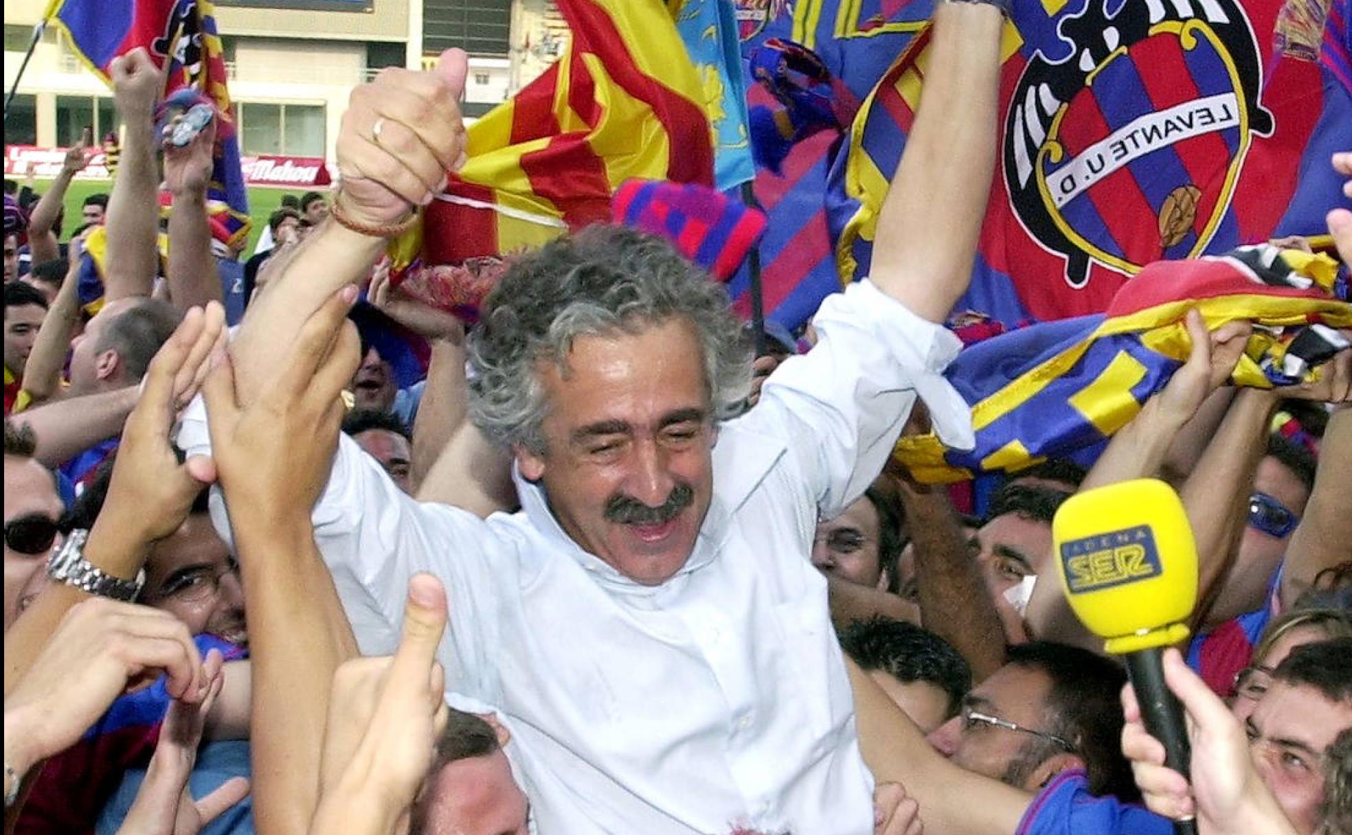 Preciado, el día en que el Levante subió a Primera División, en junio de 2004.