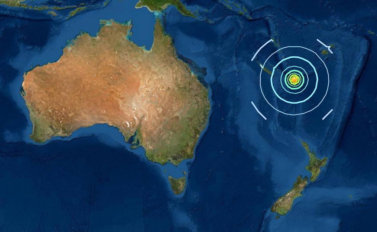 Epicentro del terremoto. 