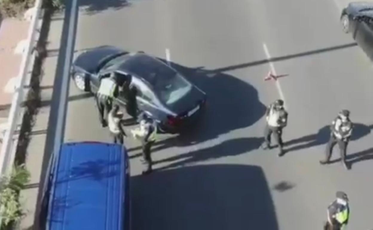 Control de la Policía Nacional en Valencia.