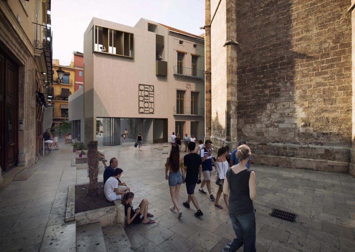 Recreación del nuevo edificio municipal de la calle Micalet, con las obras ya adjudicadas. lp