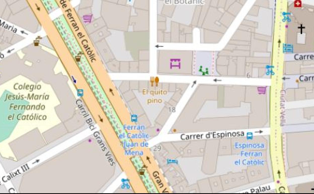 Zona en la que está proyectado el hotel