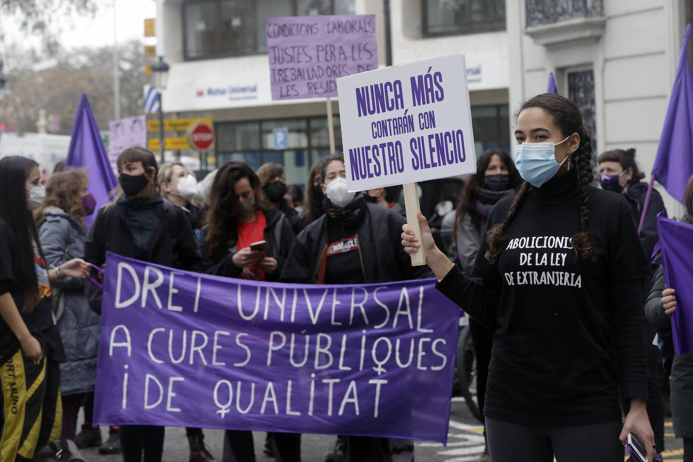 Uno de los actos en la Plaza del Ayuntamiento de Valencia