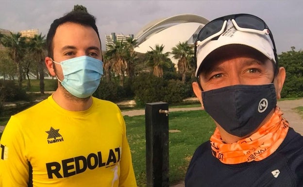 Carlos Bonías y Miguel Girón, que superó el cáncer, participaron en el reto de Runcáncer de febrero. 