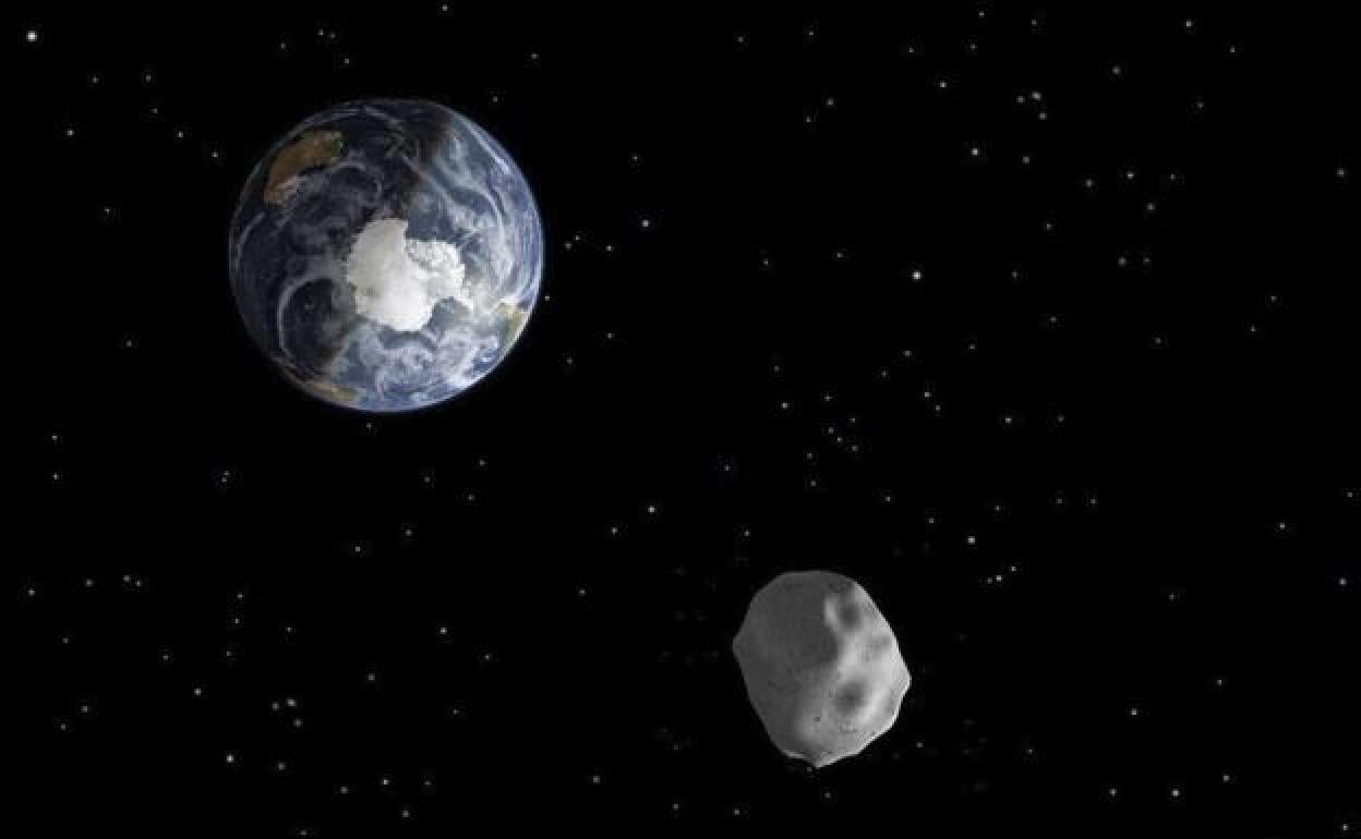 Representación de un asteroide cerca de la Tierra 